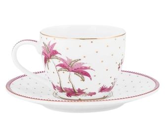 Φλιτζάνι εσπρέσο με πιατάκι, Pip Studio, Dots Gold Pink, 120 ml, συλλογή Jolie