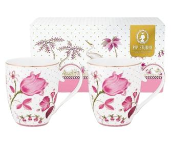 2 csésze készlet, porcelán, Pip Studio, Tulipán rózsaszín, 450 ml, Jolie kollekció
