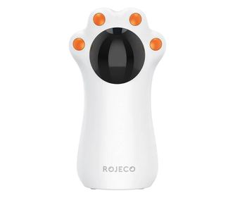 Jucarie interactiva cu laser pentru pisici, Rojeco, model labuta, Gonga Alb
