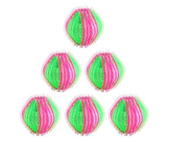 Set 6 bile cu role pentru indepartat scame masina de spalat si uscator, Gonga® Roz/Verde