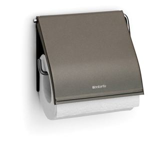 Държач за тоалетна хартия Brabantia ReNew 90300306, Устойчива на корозия, Тъмносив