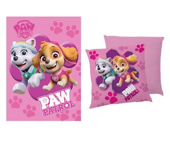 Mancs Őrjárat polár takaró és párna szett, 2 részes (Pink)