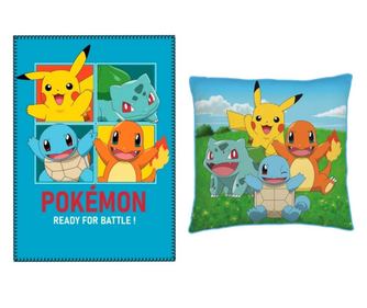 Pokémon polár takaró és párna szett, 2 részes (Blue)