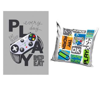 Gamer polár takaró és párna szett, 2 részes (Rep Eat)