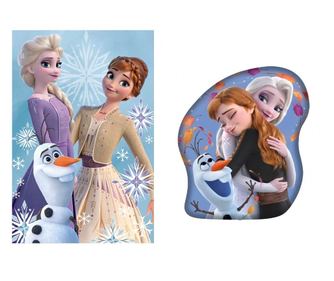 Disney Jégvarázs polár takaró és formapárna szett, 2 részes (Olaf and Sisters)