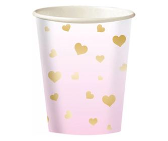 Pink Ombre Első születésnap papír pohár 8 db-os 250 ml