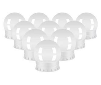 Set 10 buc lampa led pentru oglinda, usb, Gonga Alb