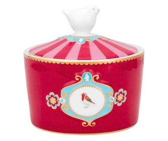 Porculanska šećernica, Pip Studio, Crvena/Ružičasta, 300 ml, kolekcija Love Birds
