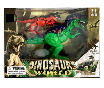 Dinoszaurusz műanyag figura 2db-os szett dobozban green