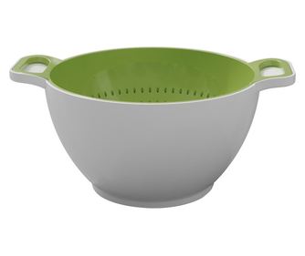 Купа с гевгир Trebonn DUO - Large 1824100, 2 л, 23.5x13 см, Меламин, Бял/Зелен