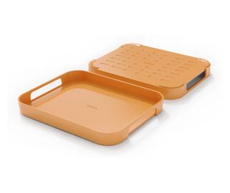 Tava de servire Trebonn Pile S 1723122, 31x24,5 cm, melaminata, se poate masina de spalat vase, Coral