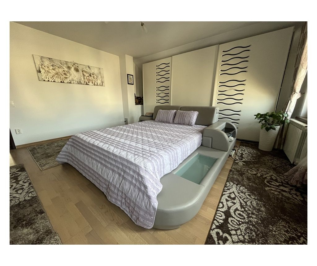 Cuvertura pat decorativa si de protectie CreponTex by Coneltex, 200 x 240 cm, pat dublu, culoare lila