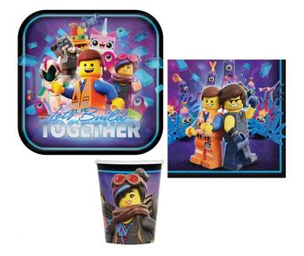 Lego kaland party szett 23 cm-es tányérral 32 db-os