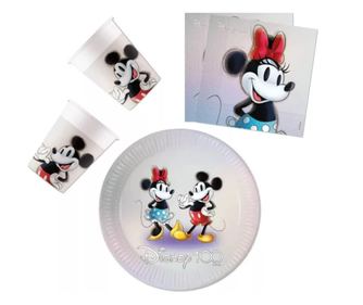 Disney 100 Minnie party szett 23cm-es tányérral 36db-os