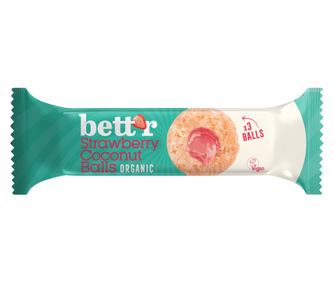 Топчета с пълнеж от ягоди и кокос, био, 3x15g, Bettr