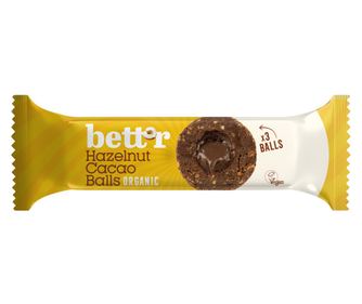 Топчета с пълнеж от какао и лешници, био, 3x15g, Bettr