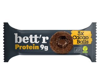Протеинови топчета с пълнеж от какао, био, 3x15g, Bettr