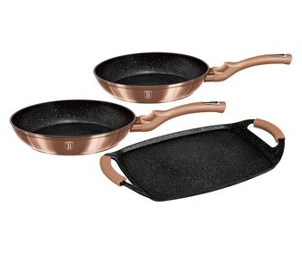 Set placa grill si 2 tigai marmorate Berlinger Haus, BH/1669