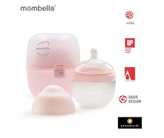 Biberon Antikolik Mombella Breast-Like, 120 ml, Cuclja S počasni pretok, 100% silikon, Stara roza