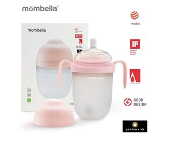 Biberon proti kolikam Mombella Breast-Like, 300 ml, cuclja 360° XL konstanten pretok, 100% silikon, stara roza