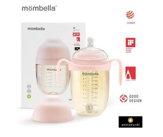 Mombella Antikólikás cumisüveg, 300 ml, 360° XL méretű etetőcumi, PPSU, régi rózsaszín