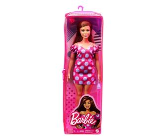 BARBIE FASHIONISTA BABA RÓZSASZÍN PÖTTYÖS RUHÁVAL