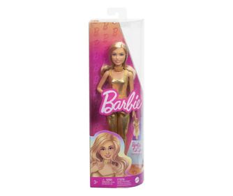 BARBIE LUTKA BARBIE FASHIONISTAS PLAVUŠA SA ZLATNIM KOMBINEZONOM