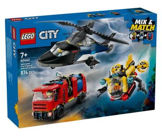 "LEGO CITY ΕΛΙΚΟΠΤΕΡΟ, ΠΥΡΟΣΒΕΣΤΙΚΟ ΟΧΗΜΑ ΚΑΙ ΥΠΟΒΡΥΧΙΟ REMIXATE 60462"
