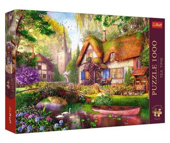 PUZZLE TREFL 1000 PREMIUM PLUS ČAS ZA ČAJ HIŠICA V GOZDU