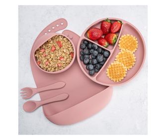 Set za diverzifikacijo, AppeKids, 100% silikon, klasičen - stara vrtnica