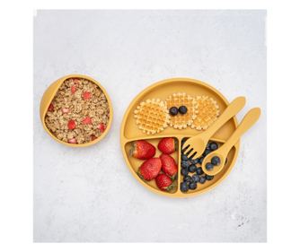 Set za diverzifikacijo, AppeKids, 100% silikon, osnovni - med