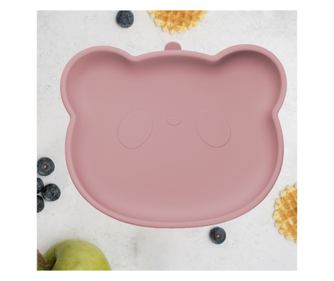 Silikonski krožnik z vakuumskim priseskom, AppeKids, The Little Bear - Old Rose