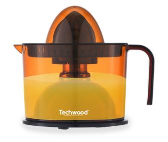 Цитрус преса Techwood TPF-56, 40W, 1 л, Стартиране чрез натискане, 2 конуса, Черен/Оранжев