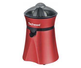 Цитрус преса Techwood TPF-35, 20W, 1 л, Стартиране чрез натискане, 2 конуса, Прозрачен капак, Червен