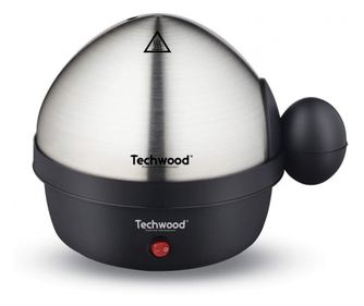 Яйцеварка Techwood TO-007, 350W, До 7 варени яйца, Функция пържене до 4 яйца, Аларма, Черен/инокс