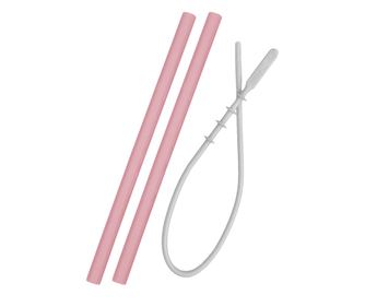 Minikoioi szívószál és kefe készlet, 100% prémium szilikon – Pinky Pink