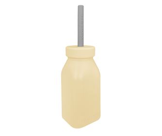 Szilikon szívószálas üveg, Minikoioi - Mellow Yellow