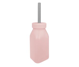 Szilikon szívószálas üveg, Minikoioi - Pinky Pink