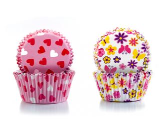 Комплект 100 форми за мъфини Ibili-Baking Cups, хартия, 7.5x4 см, многоцветни