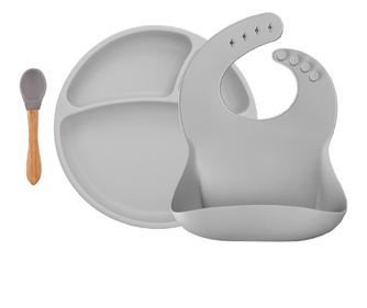 Set za hranjenje BWL II Minikoioi, 100% Premium Silikon – Prašno Siva