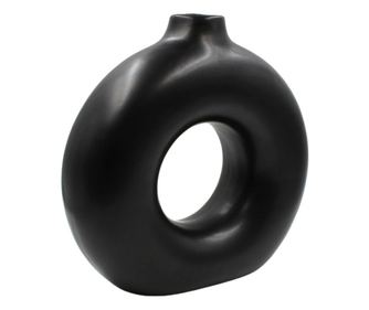 Dekoratív váza, porcelán, Arti Casa, 31 x 10,5 x 31 cm, fekete