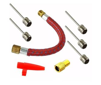 Set 8 accesorii pentru pompa sau compresor, Gonga® Rosu