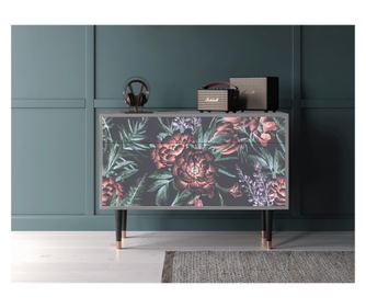 Příborník - STORYZ - BS4 Dark Peonies, Grey
