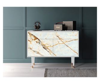 Příborník - STORYZ - BS4 Sandy Marble, White