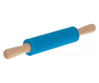Sucitor din silicon cu manere de lemn, 38 cm, Gonga Albastru