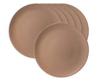 Eleganta Mata: Setul de 6 Farfurii Intinse Crem Latte