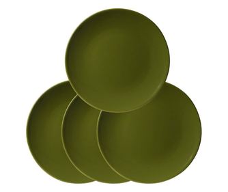 Set 4 Farfurii pentru Desert cu Stil Verde Lucios