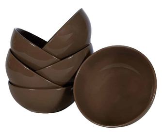 Set cu 6 boluri, 400 ml, Maro Ciocolatiu