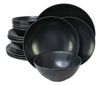 Set farfurii 16 piese, pentru 4 persoane, Anthracite, Cesiro, Gri Mat