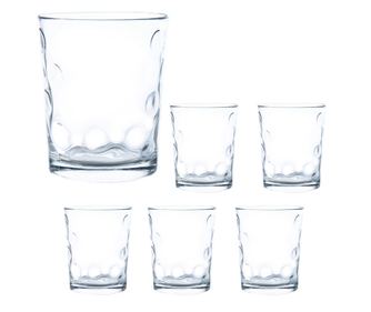Set 6 pahare apa Pop, 285 ml, Transparent